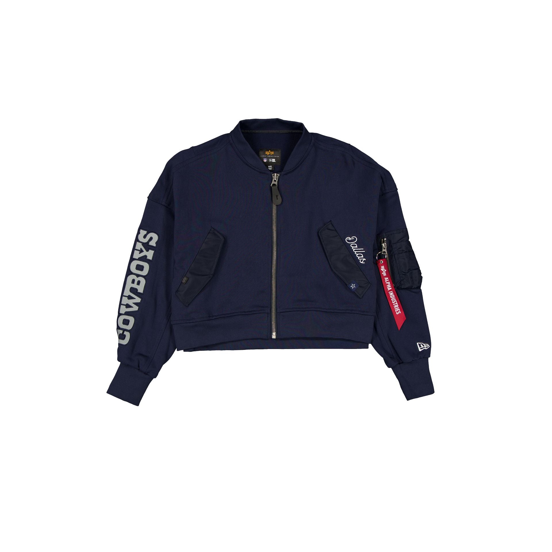 new era Alpha Industries Navy Women's Full Zip Cropped Fleece Jacket