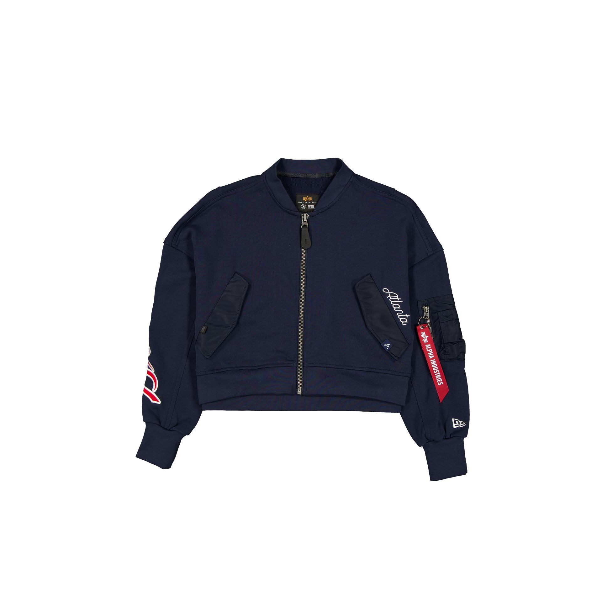 new era Alpha Industries Navy Women's Full Zip Cropped Fleece Jacket