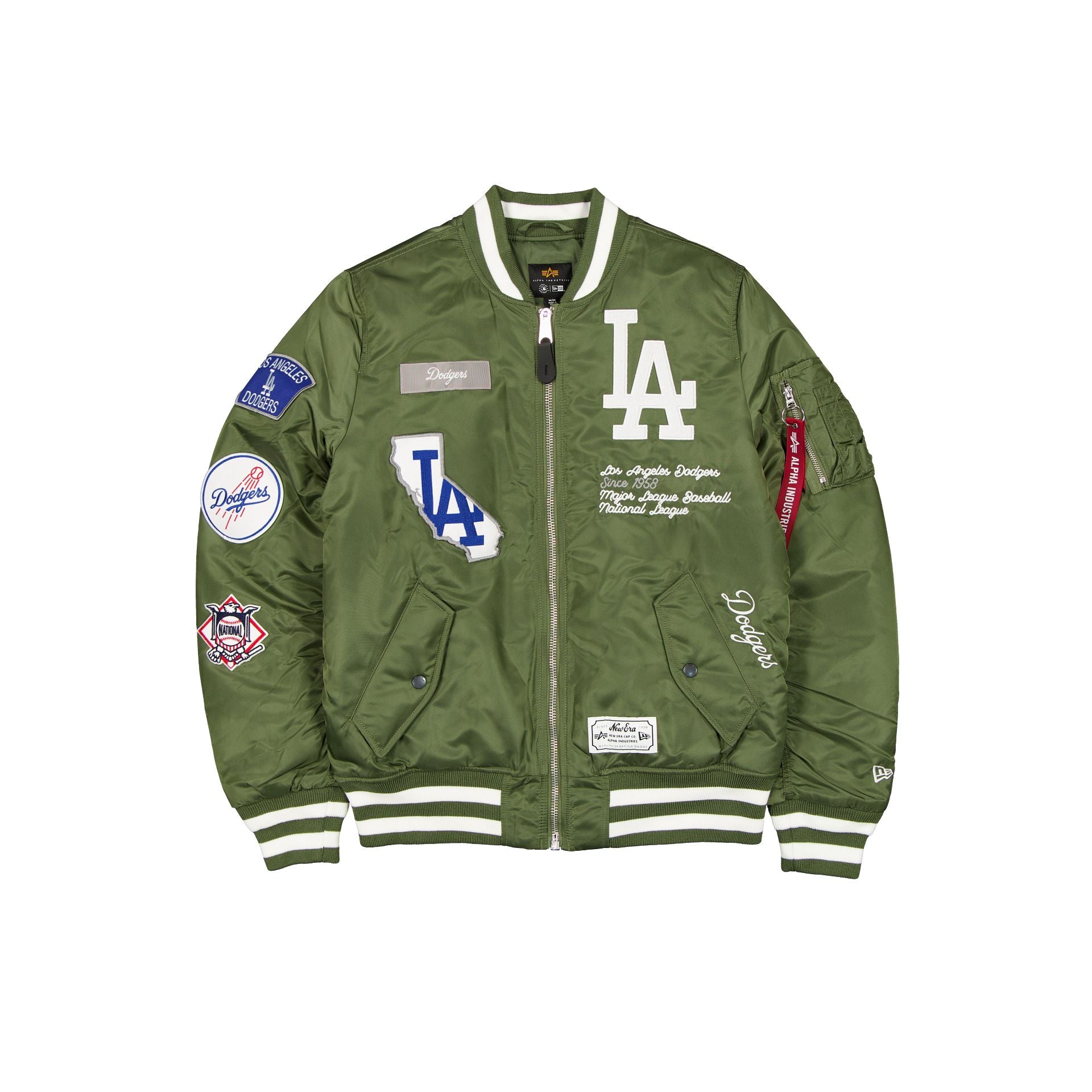 new era Alpha Industries Olive Green MA-1 Bomber Jacket