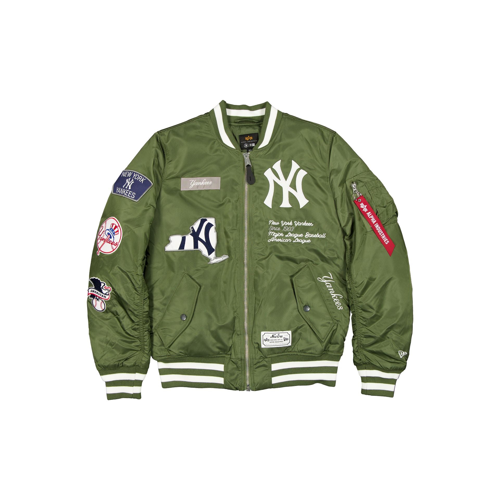 new era Alpha Industries Olive Green MA-1 Bomber Jacket