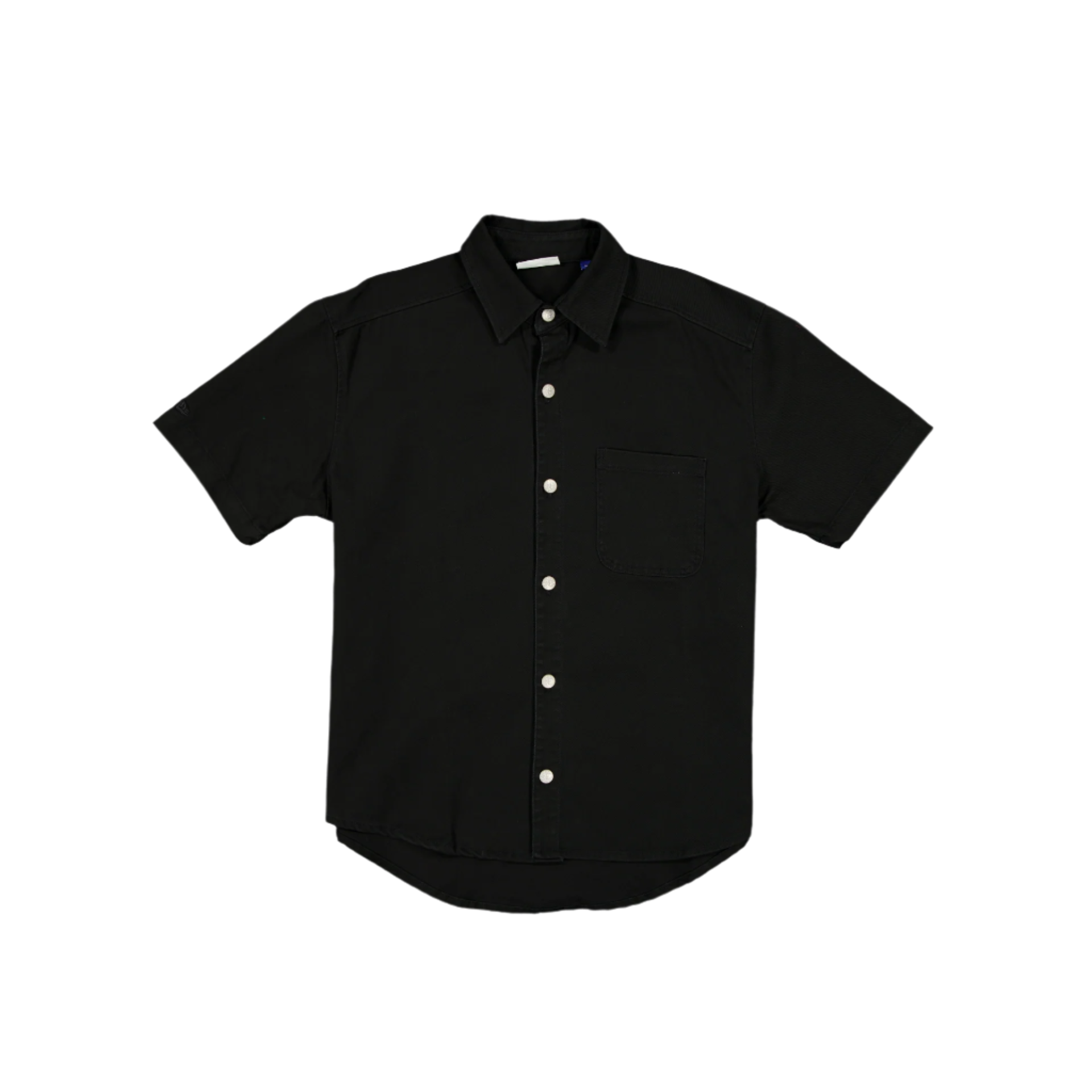 new era Ellicott Black Twill Half Sleeve Button Up Shirt