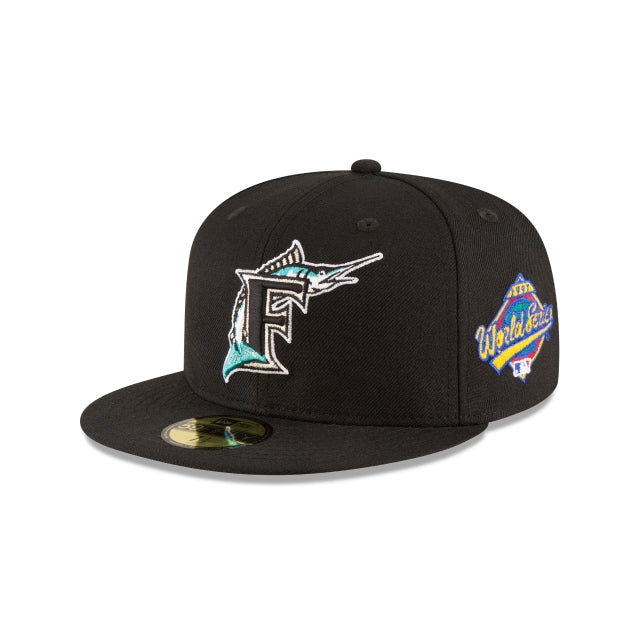 new era Florida Marlins World Series Black Wool 59FIFTY Fitted