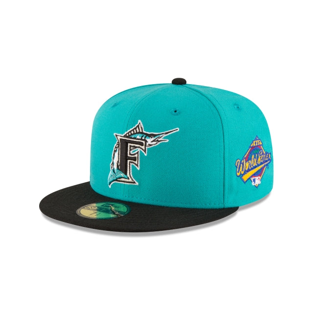 new era Florida Marlins World Series Teal Wool 59FIFTY Fitted