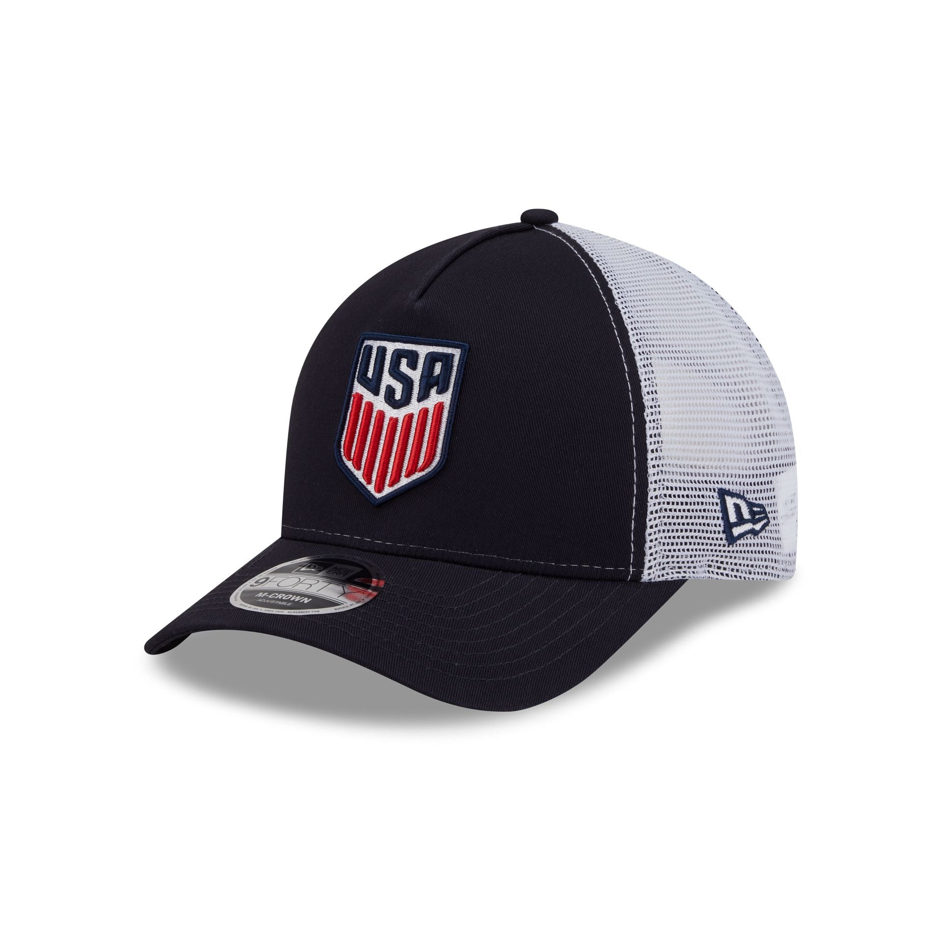 new era Men's National Team Navy 9FORTY M-Crown A-Frame Trucker
