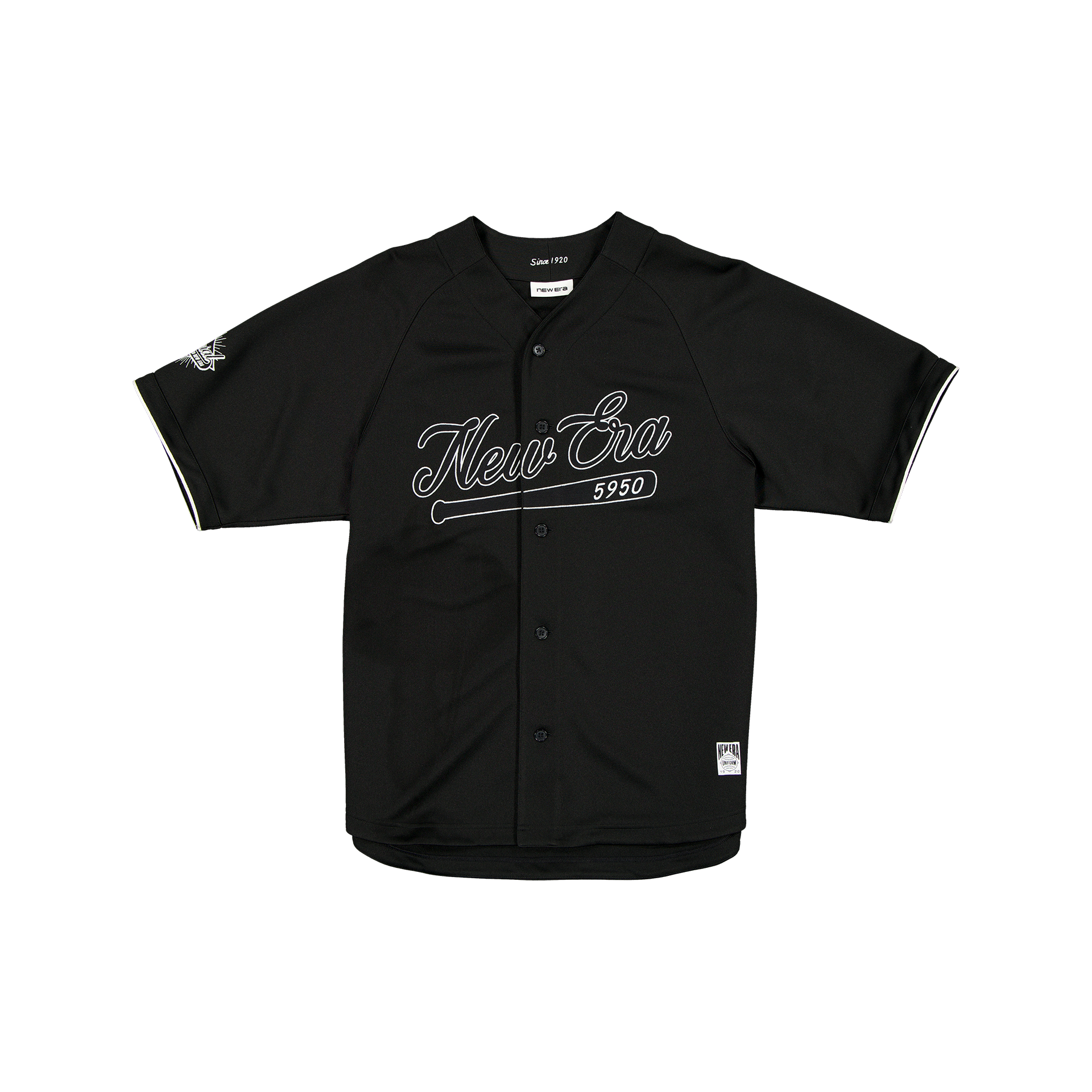 new era Batter's Eye Raglan Baseball Black Jersey
