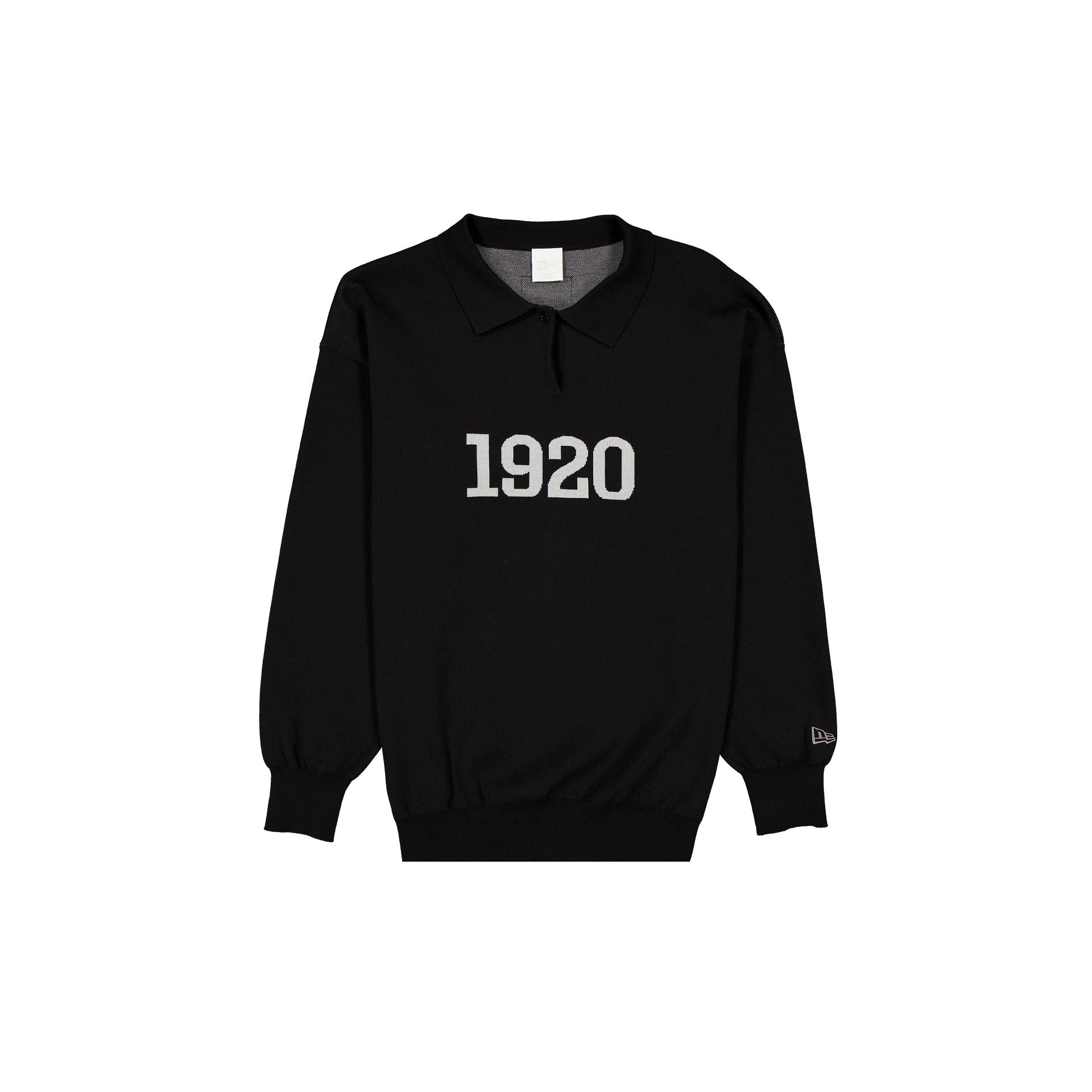 new era Black Knit Long-Sleeve Polo