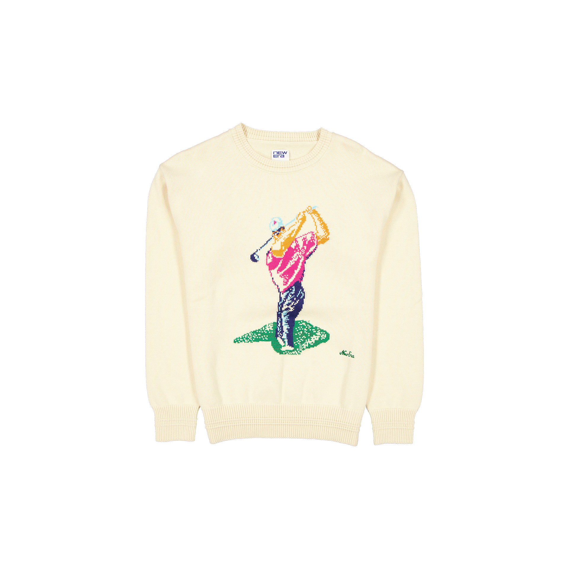 new era Chrome White Jacquard Golf Sweater