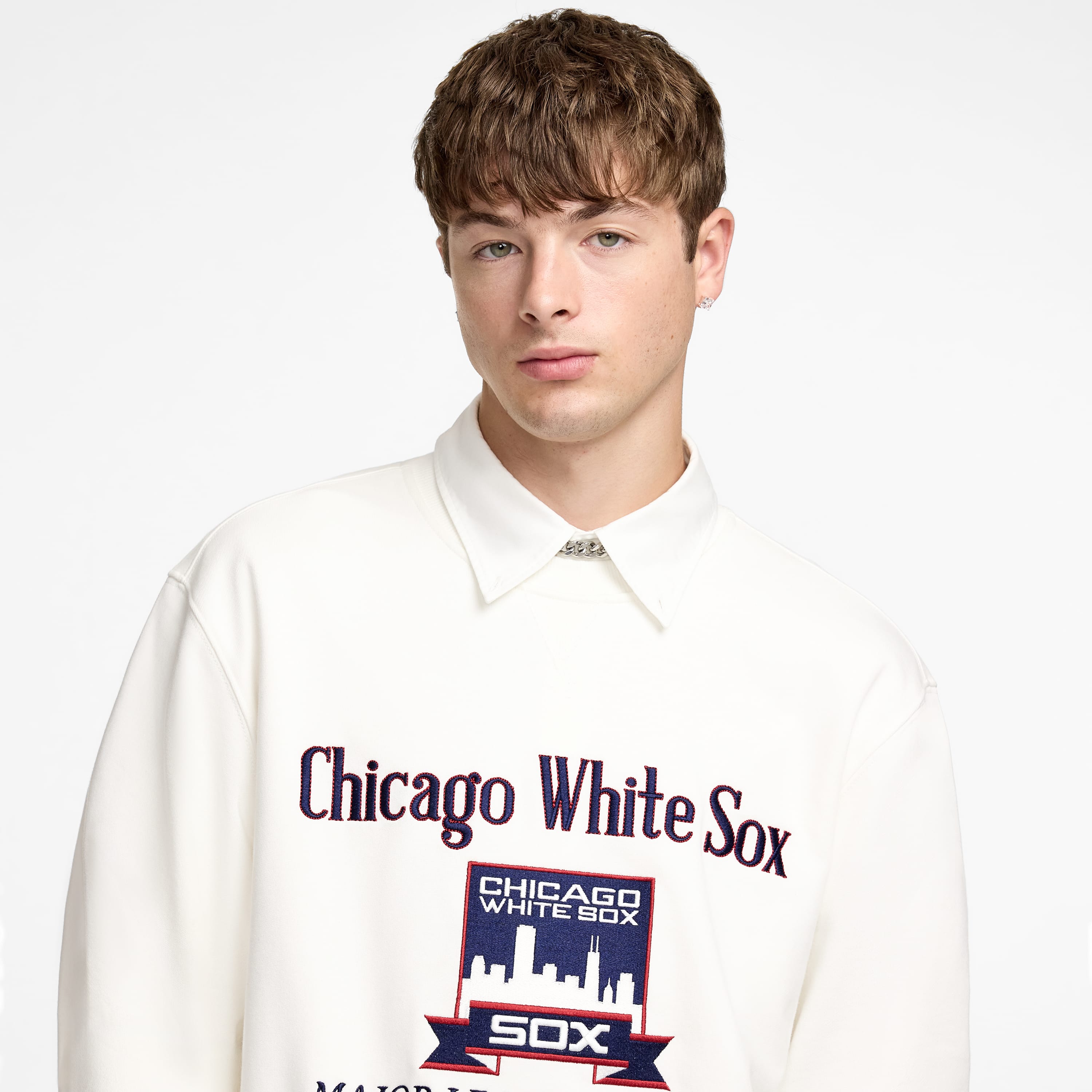 new era Cooperstown Off White Crewneck