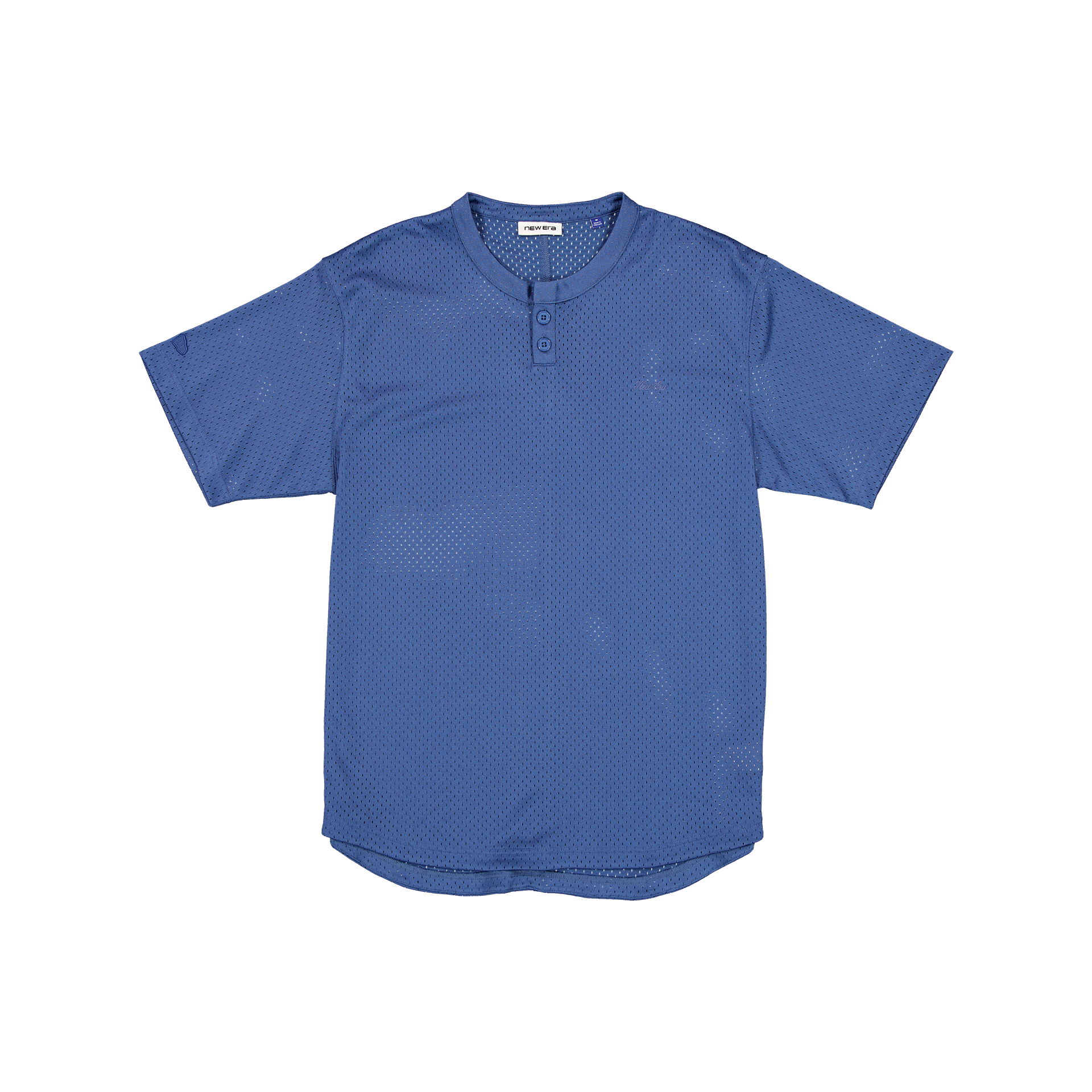 new era Galvin 2-Button Mesh Henley Indigo Jersey