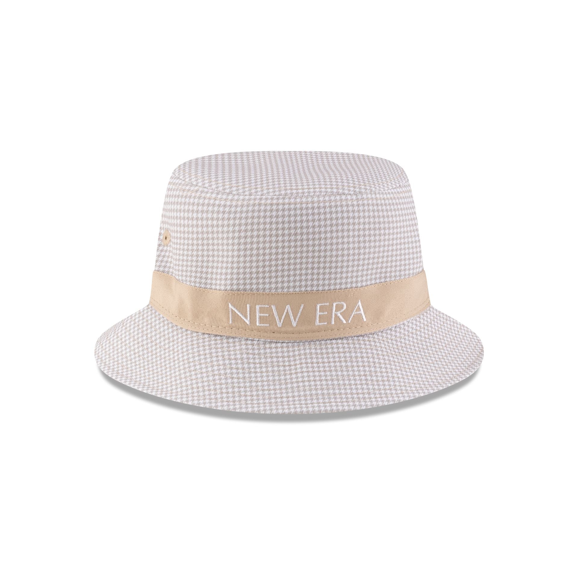 New Era Houndstooth Beige Bucket Hat