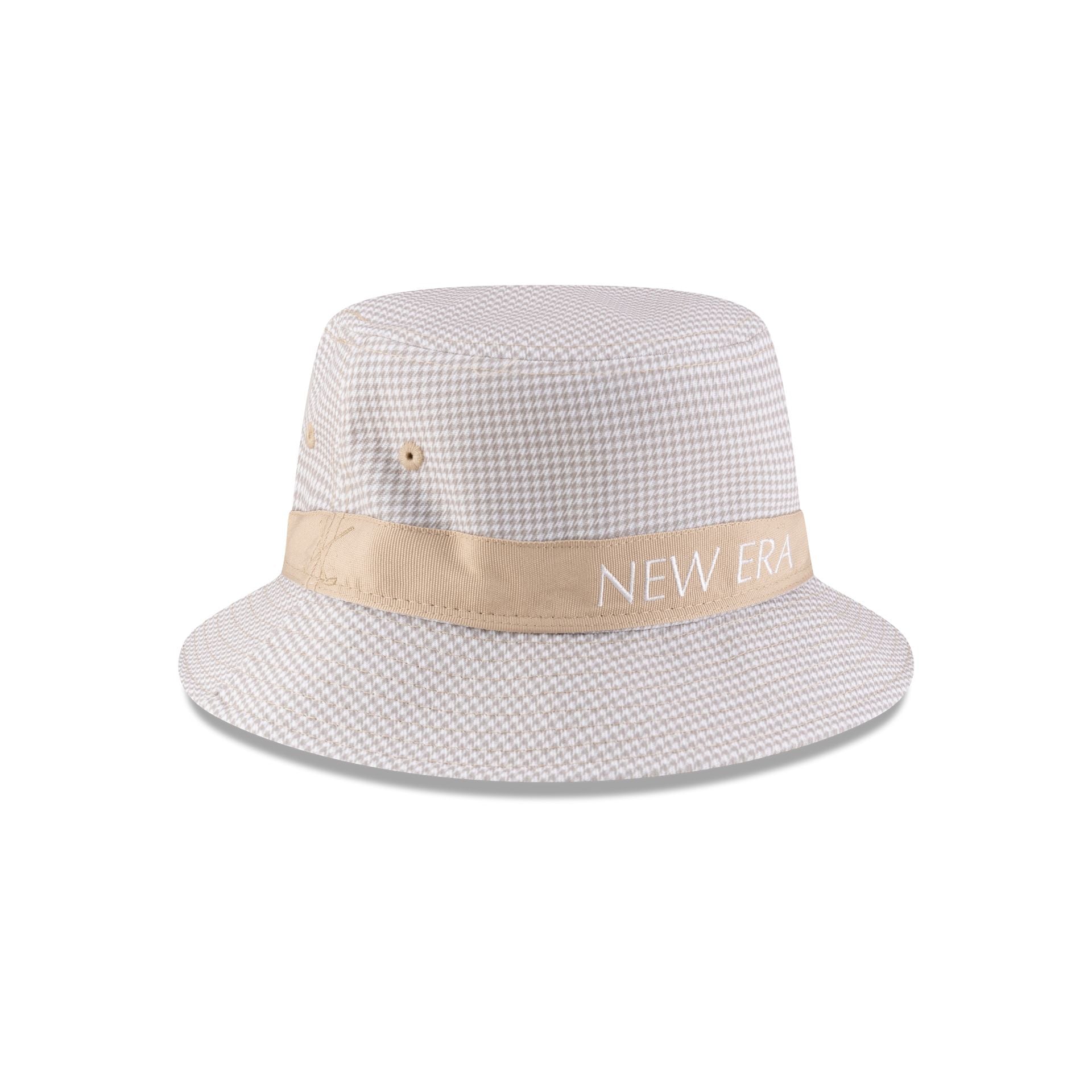 New Era Houndstooth Beige Bucket Hat