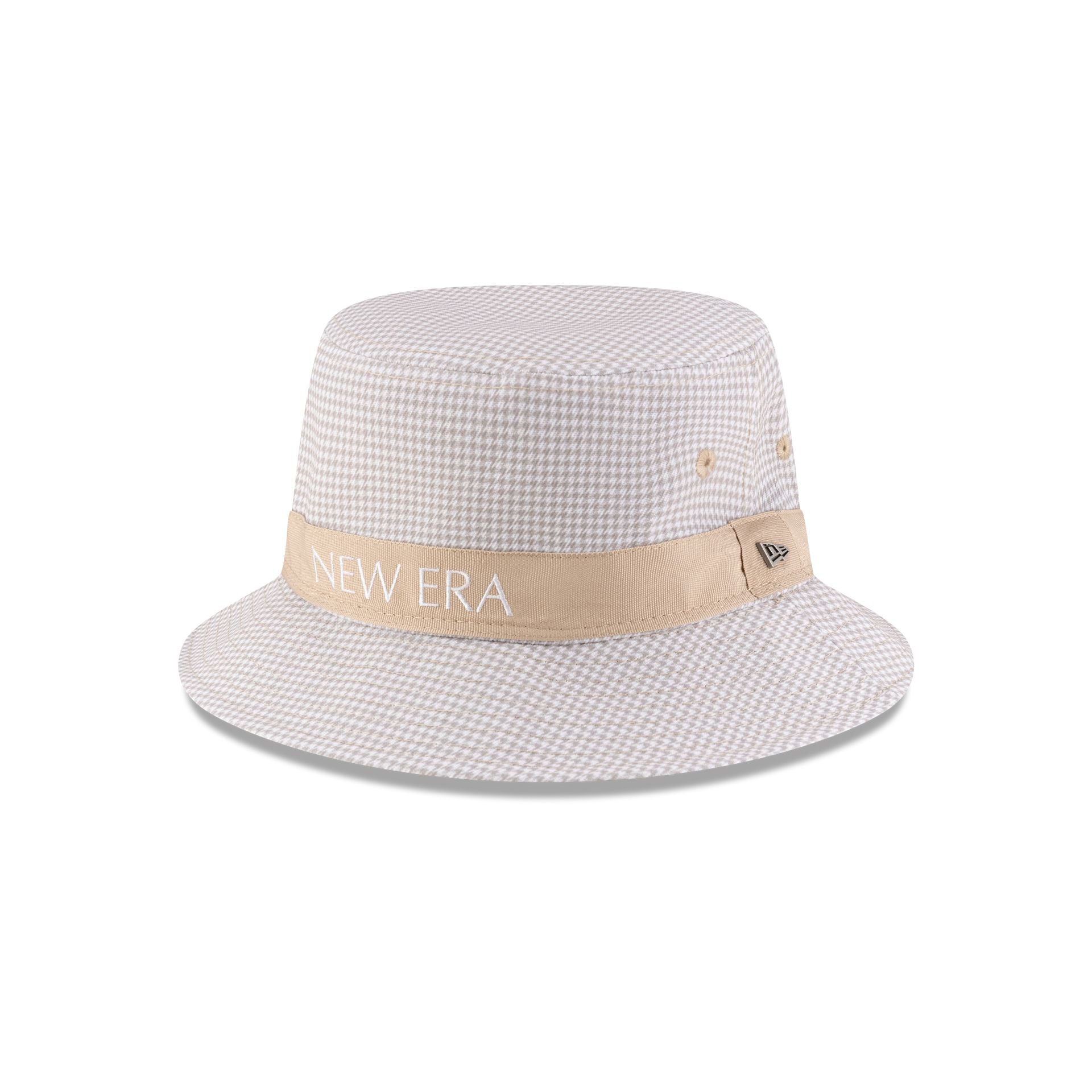 new era Houndstooth Beige Bucket Hat