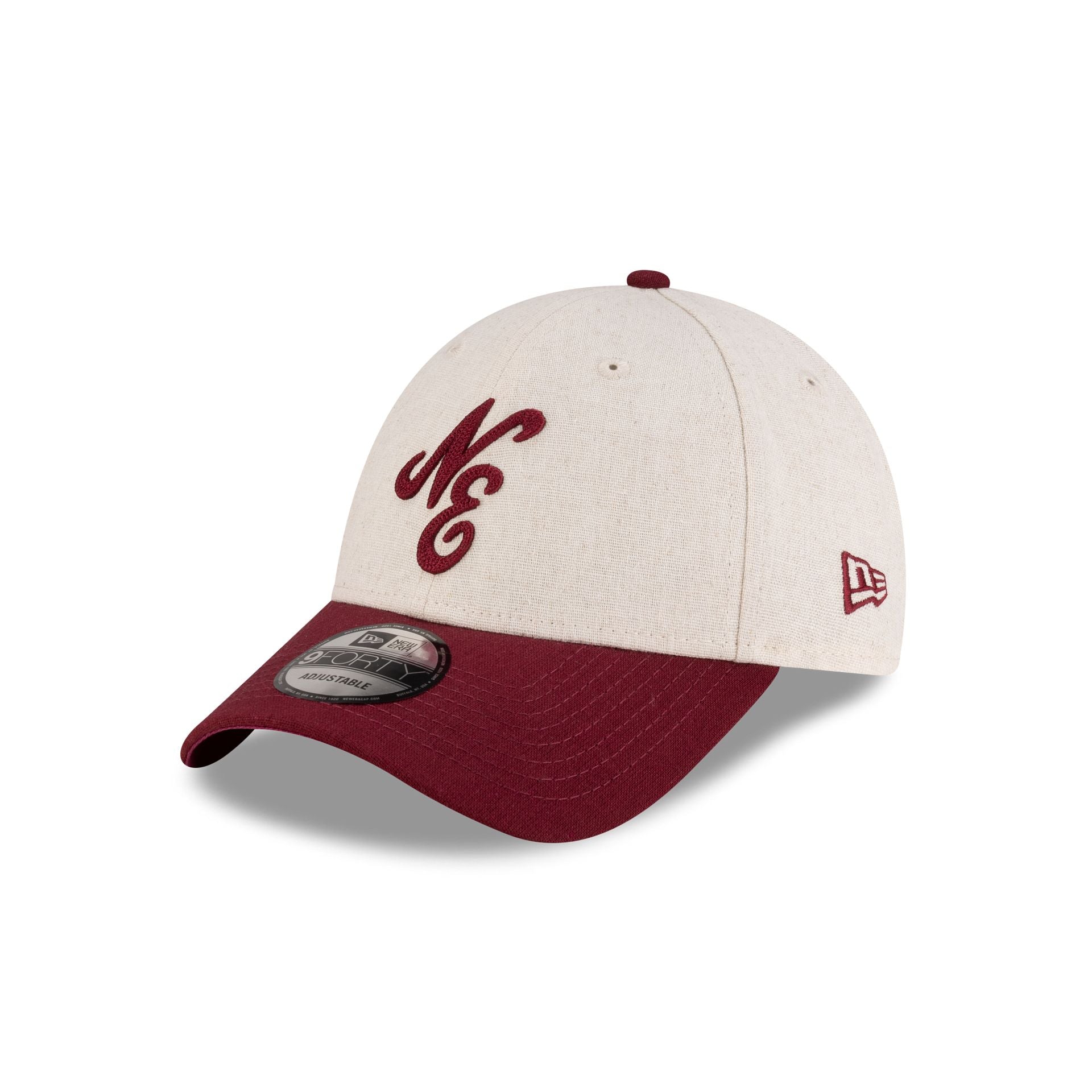 new era Linen Two Tone Dark Red 9FORTY Adjustable