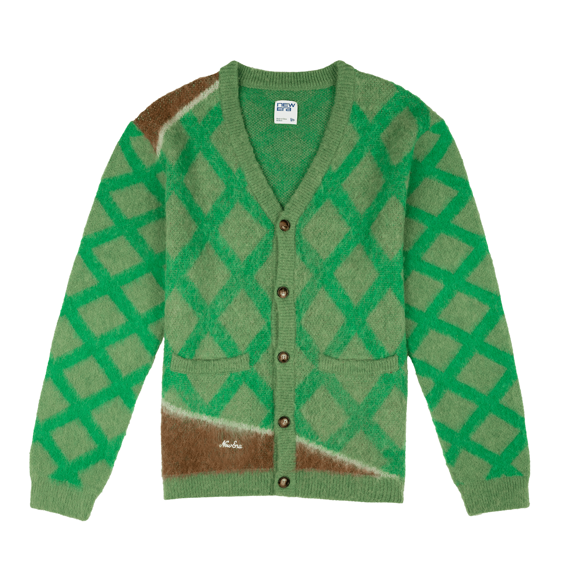 new era Mohair Field Kelly Green Cardigan
