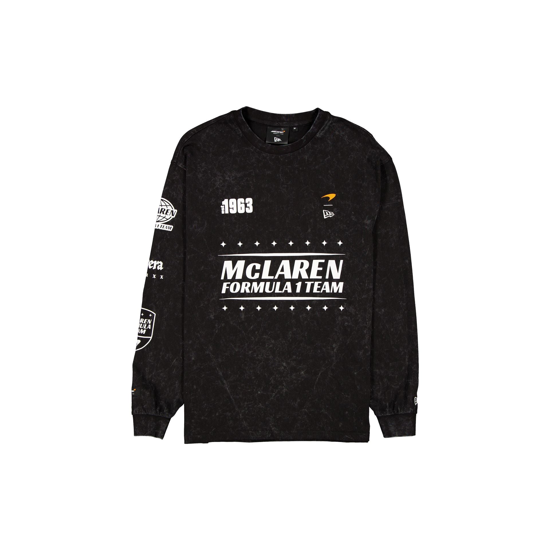 new era Pigment Wash Black Long Sleeve T-Shirt