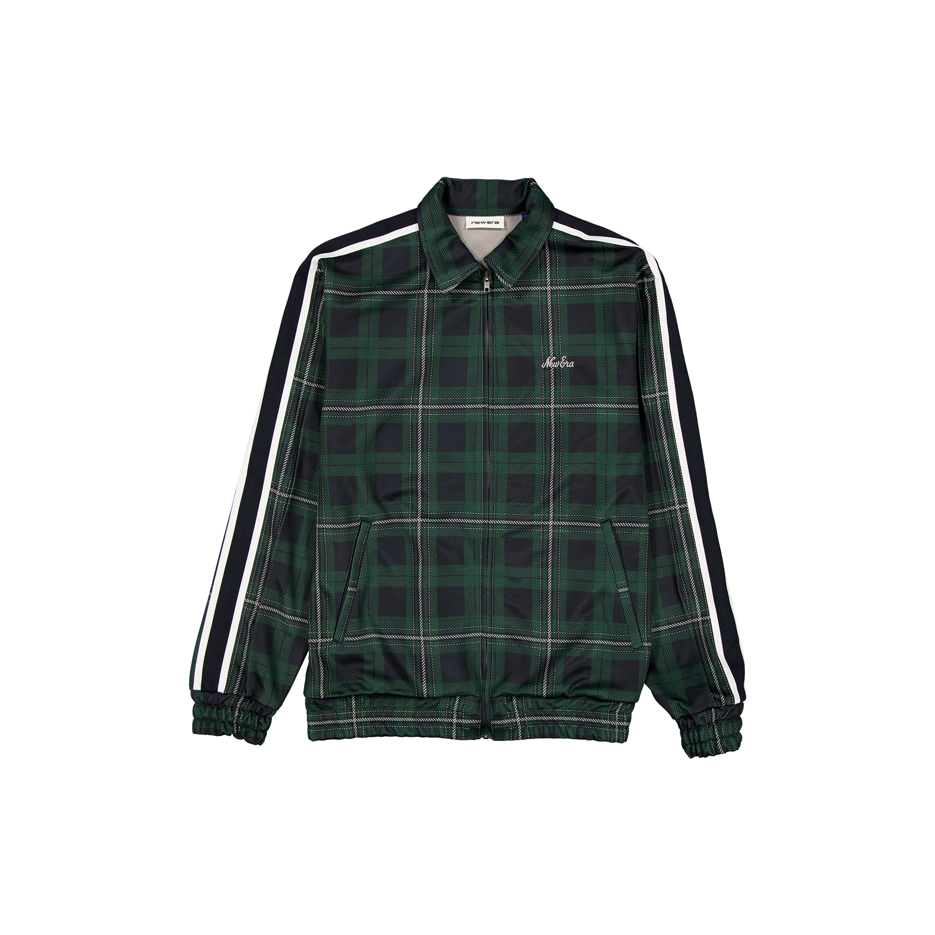 new era Plaid Navy Track Jacket