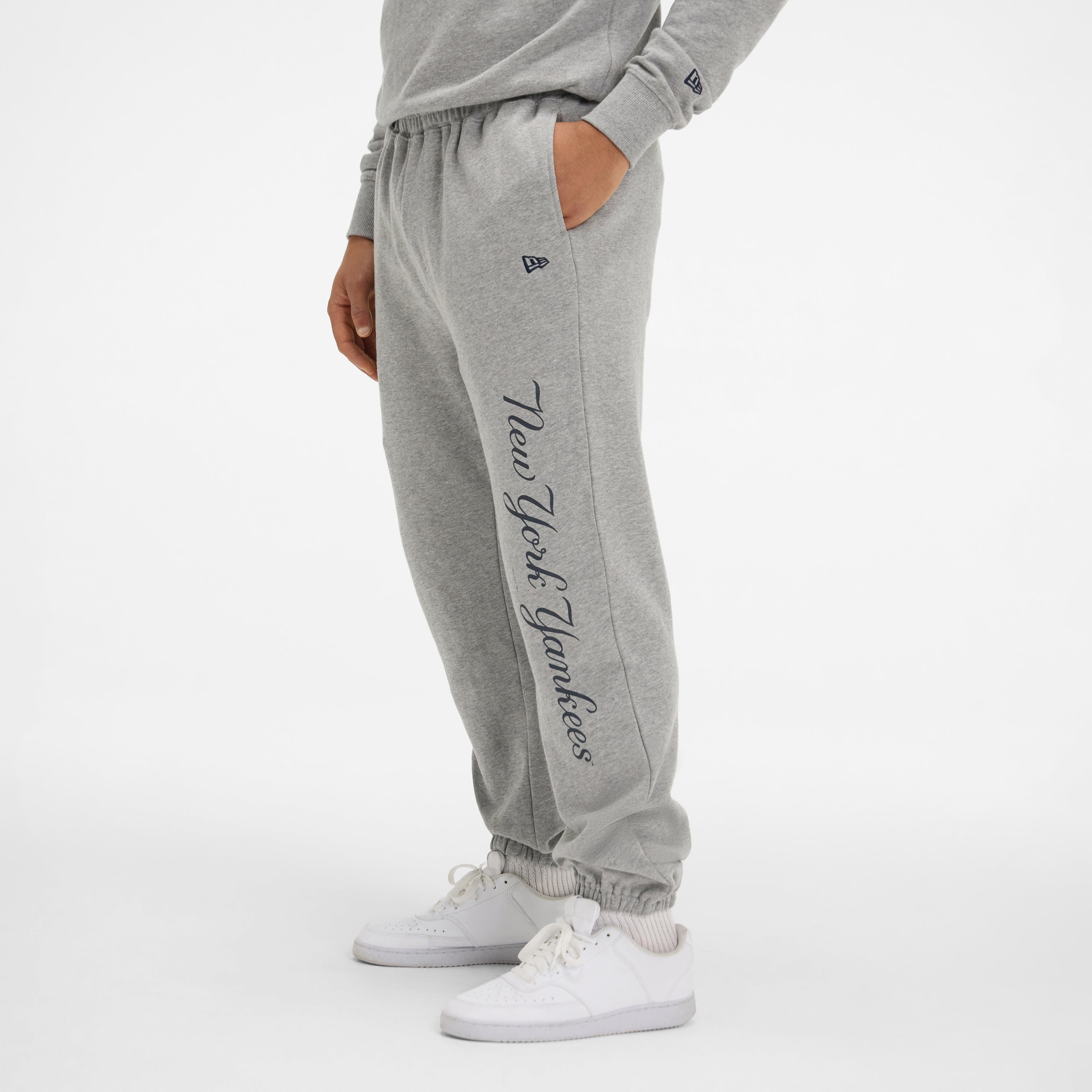 new era Relaxed Heather Gray Fleece Pants