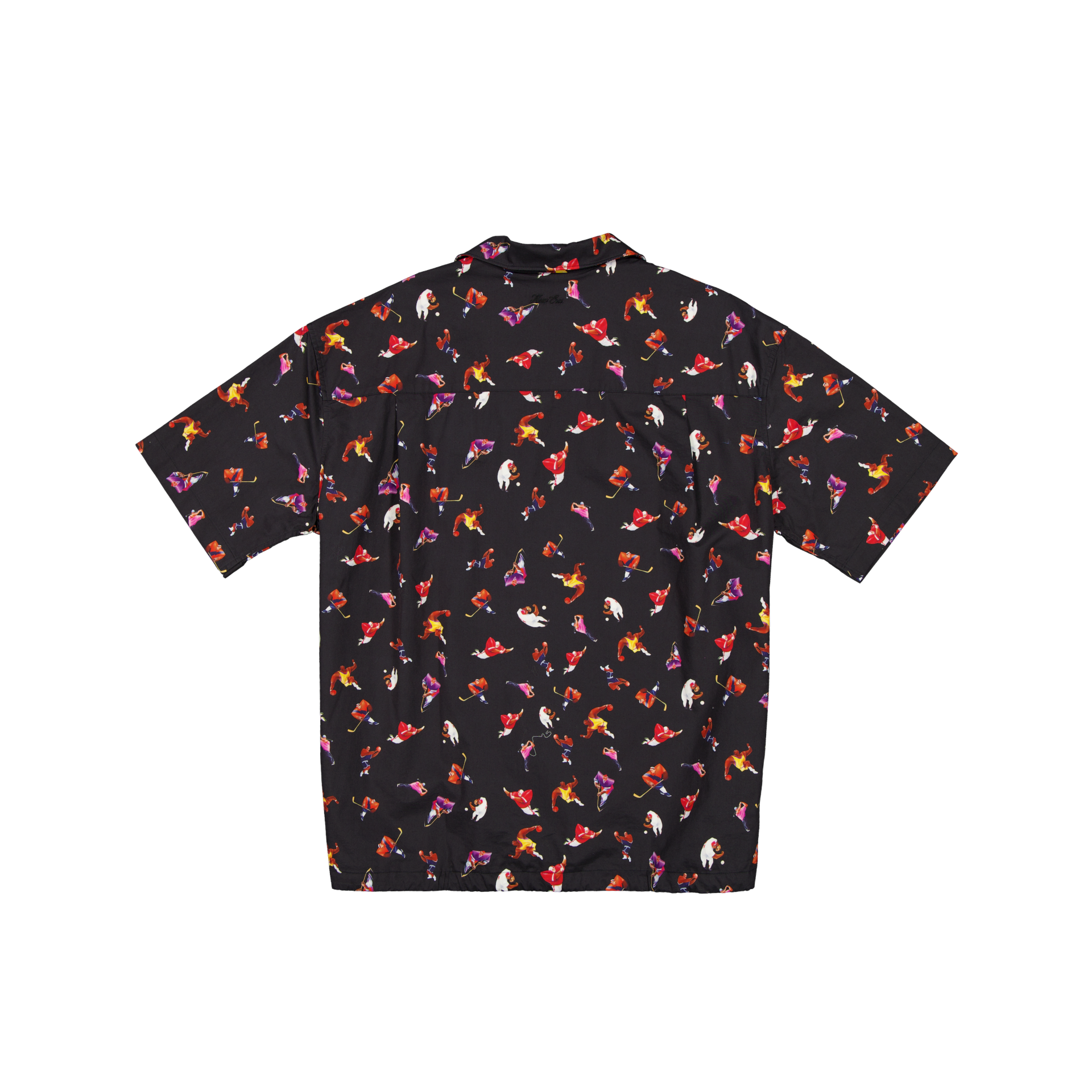 New Era Resort Black Open Collared Shirt