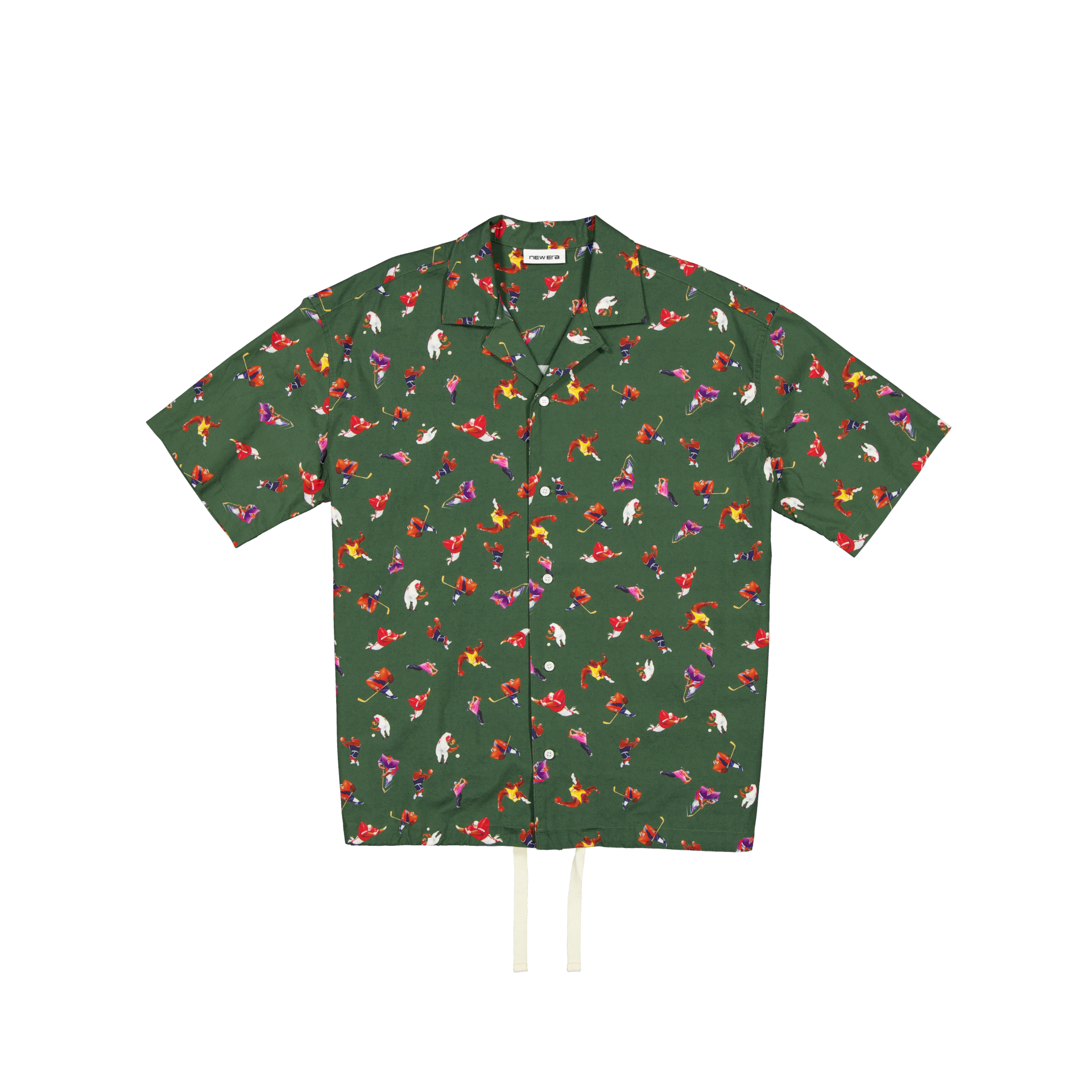 new era Resort Green Bark Open Collared Shirt