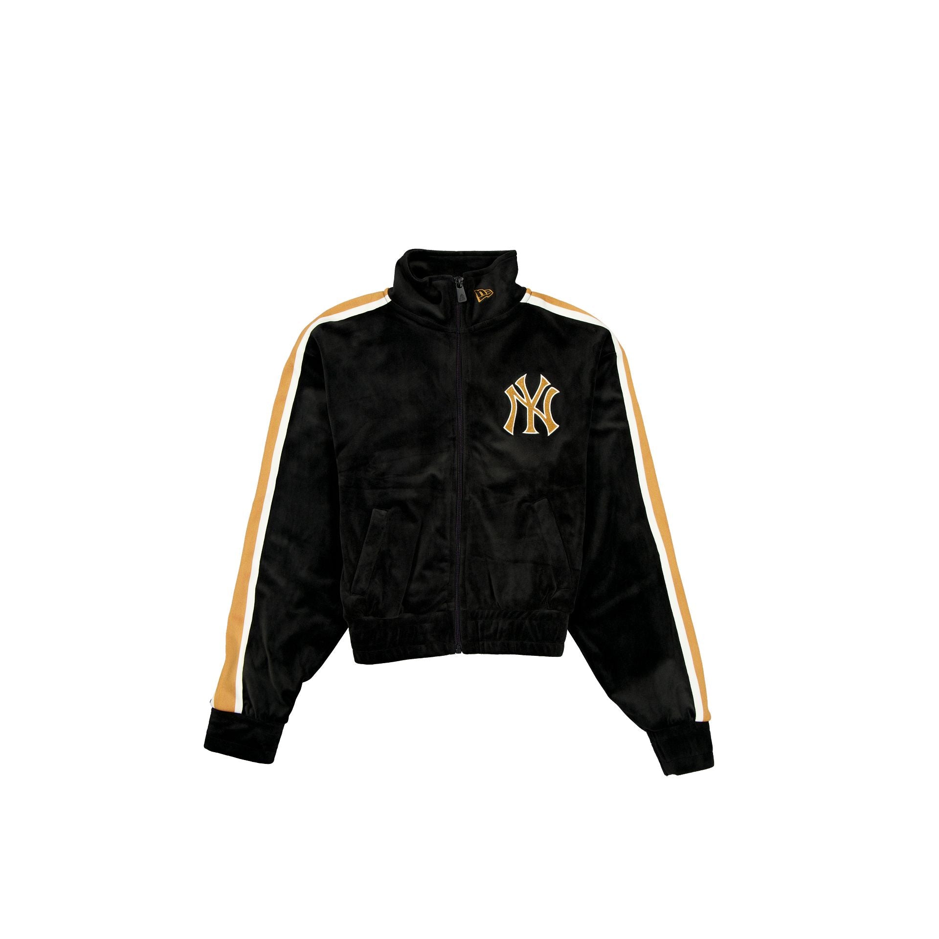 new era Women's Black Velour Track Jacket