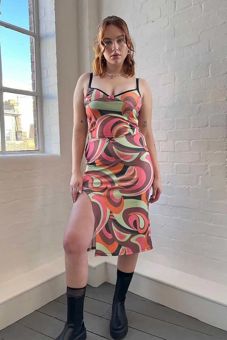 new girl order New Girl Order 70S MIDI SLIT SIDE SKIRT WITH BOW NEW IN