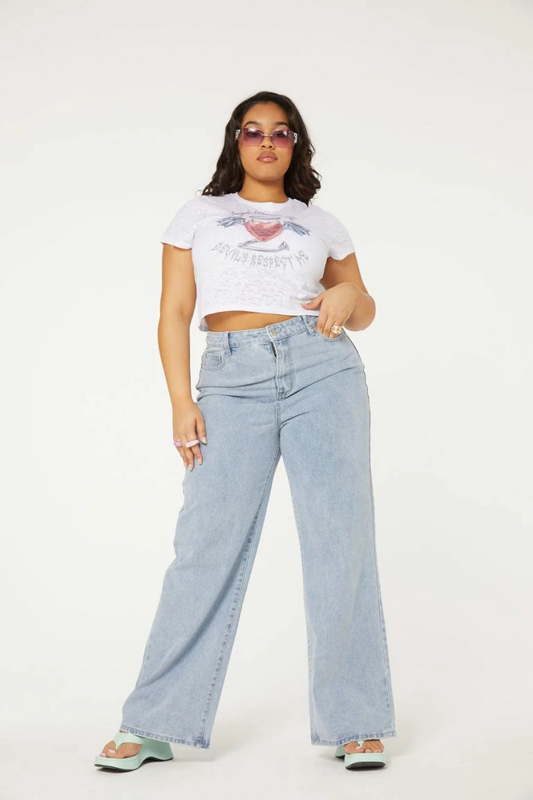 New Girl Order New Girl Order ANGEL DEVIL BURNOUT TOP CURVE Tops