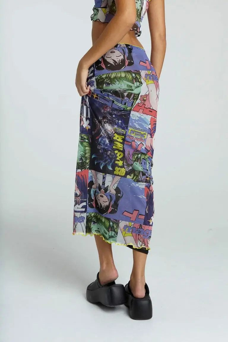 New Girl Order New Girl Order ANIME MESH MAXI SKIRT NEW IN