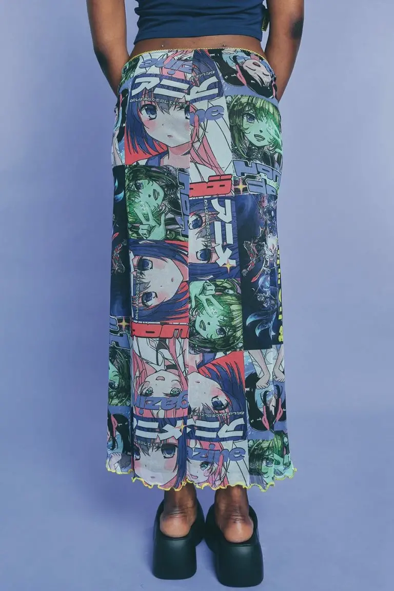 New Girl Order New Girl Order ANIME MESH MAXI SKIRT NEW IN