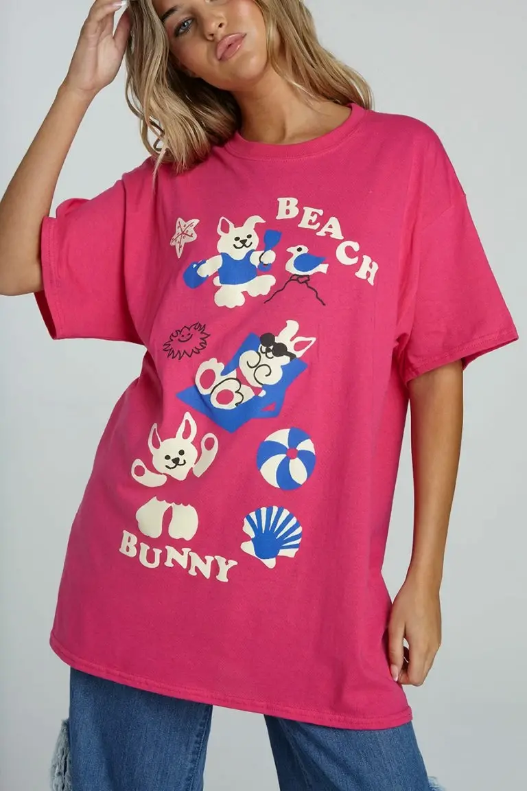 New Girl Order New Girl Order BEACH BUNNY PINK SHIRT NEW IN