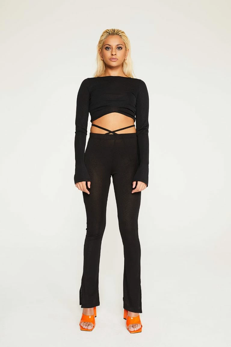 New Girl Order New Girl Order BLACK MESH CROP TOP Tops