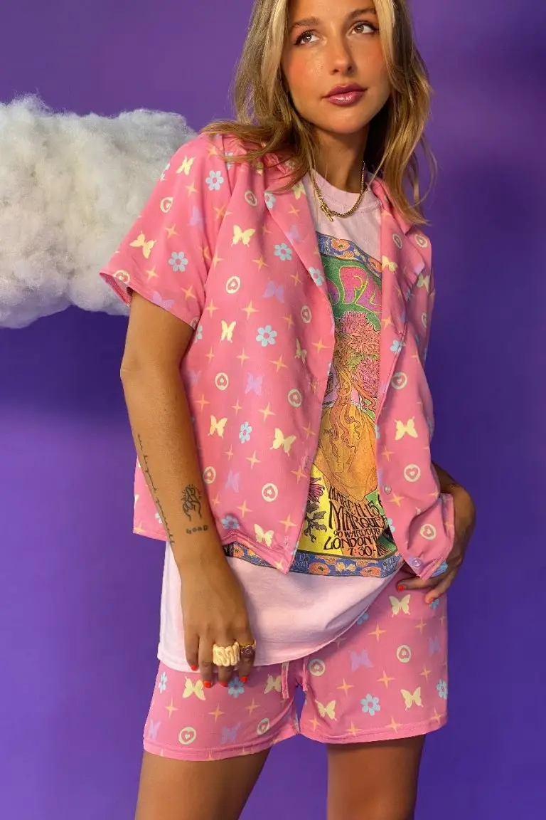 New Girl Order New Girl Order BUTTERFLY MONOGRAM WOVEN SHIRT