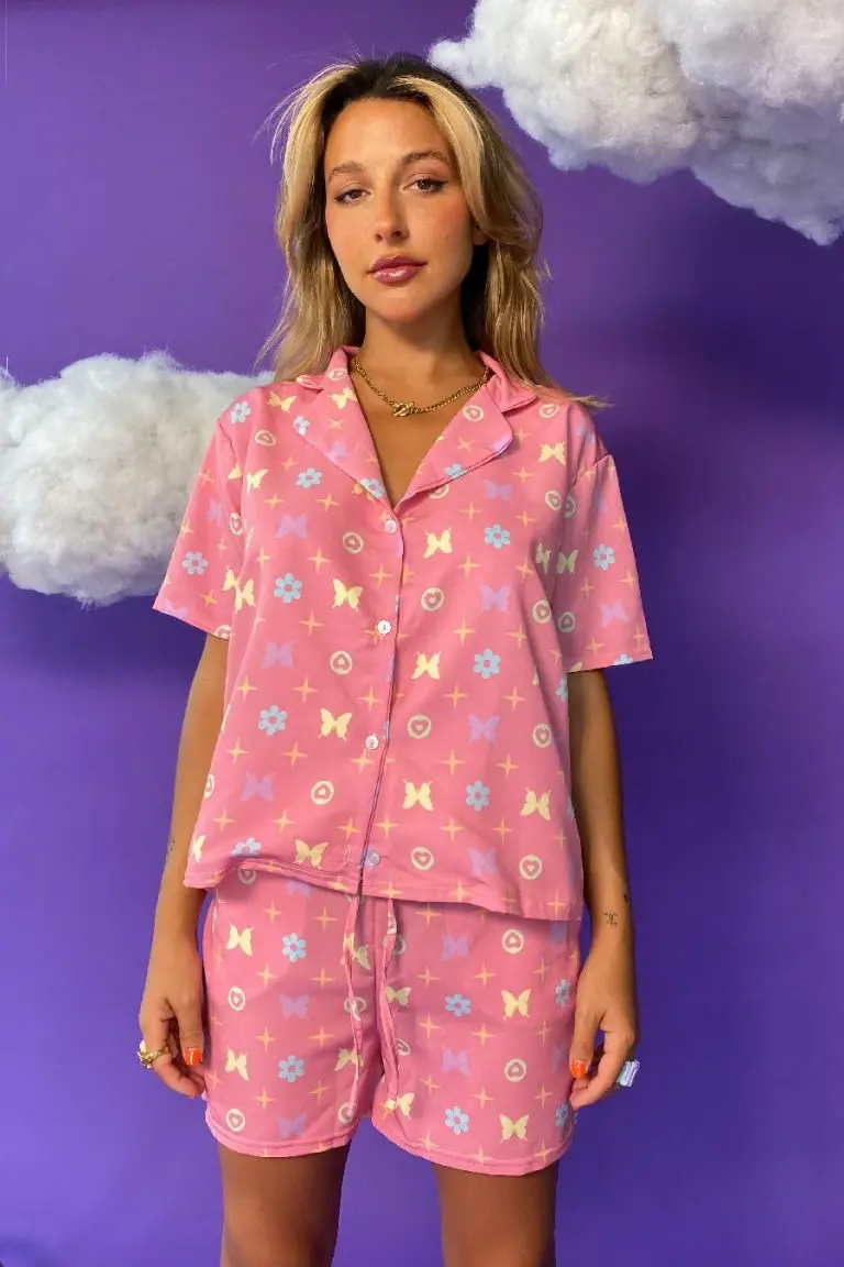 new girl order New Girl Order BUTTERFLY MONOGRAM WOVEN SHIRT