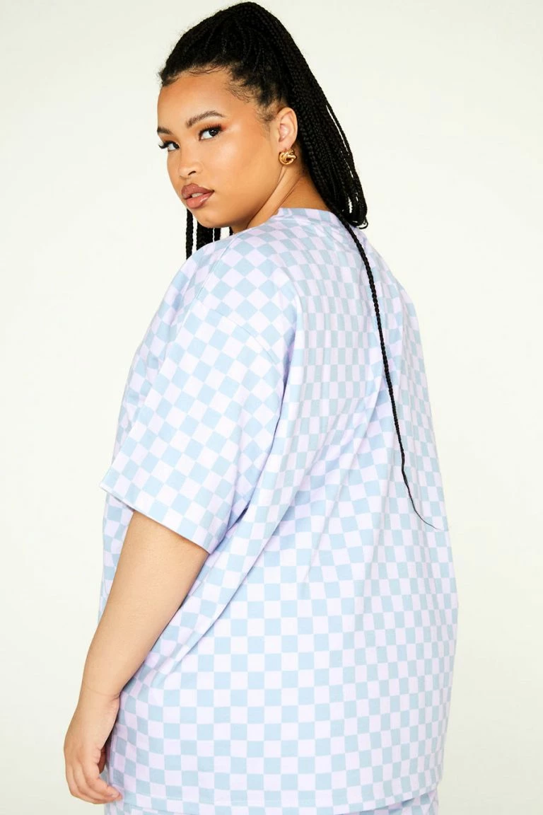 New Girl Order New Girl Order Checkerboard Tee Curve Tops