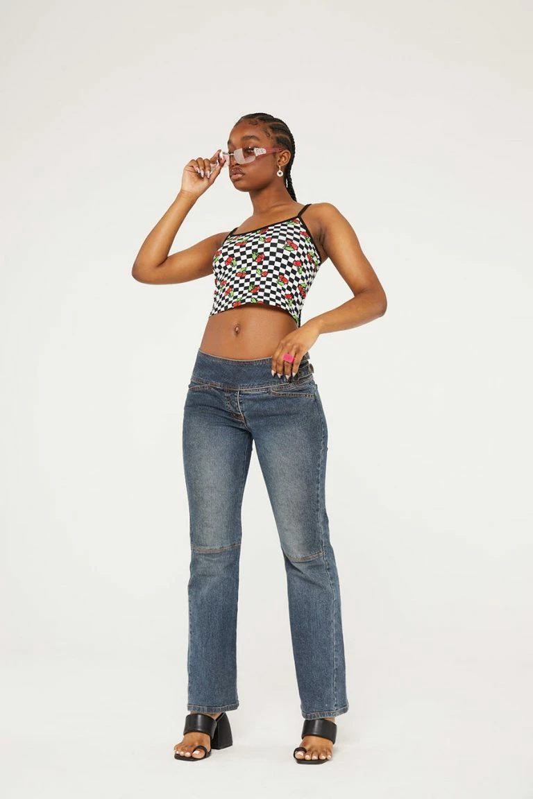 New Girl Order New Girl Order CHERRY CHECKERBOARD TOP