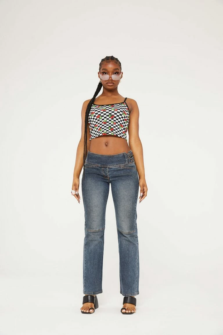 New Girl Order New Girl Order CHERRY CHECKERBOARD TOP