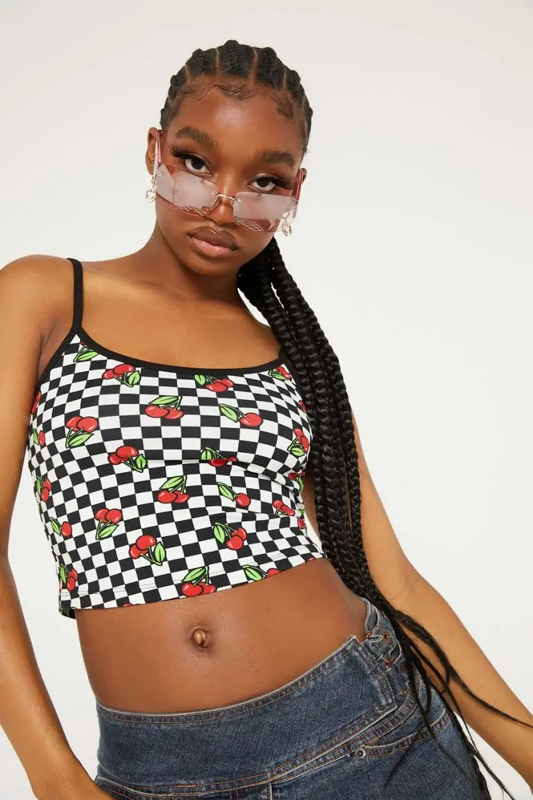 new girl order New Girl Order CHERRY CHECKERBOARD TOP