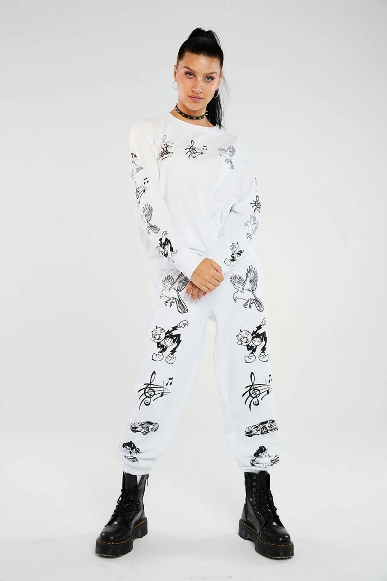 New Girl Order New Girl Order Classic Cartoon Sweat Tops