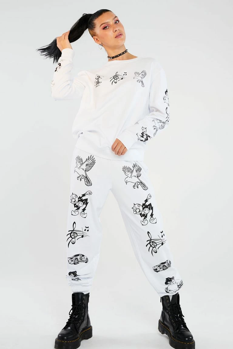 New Girl Order New Girl Order Classic Cartoon Sweat Tops