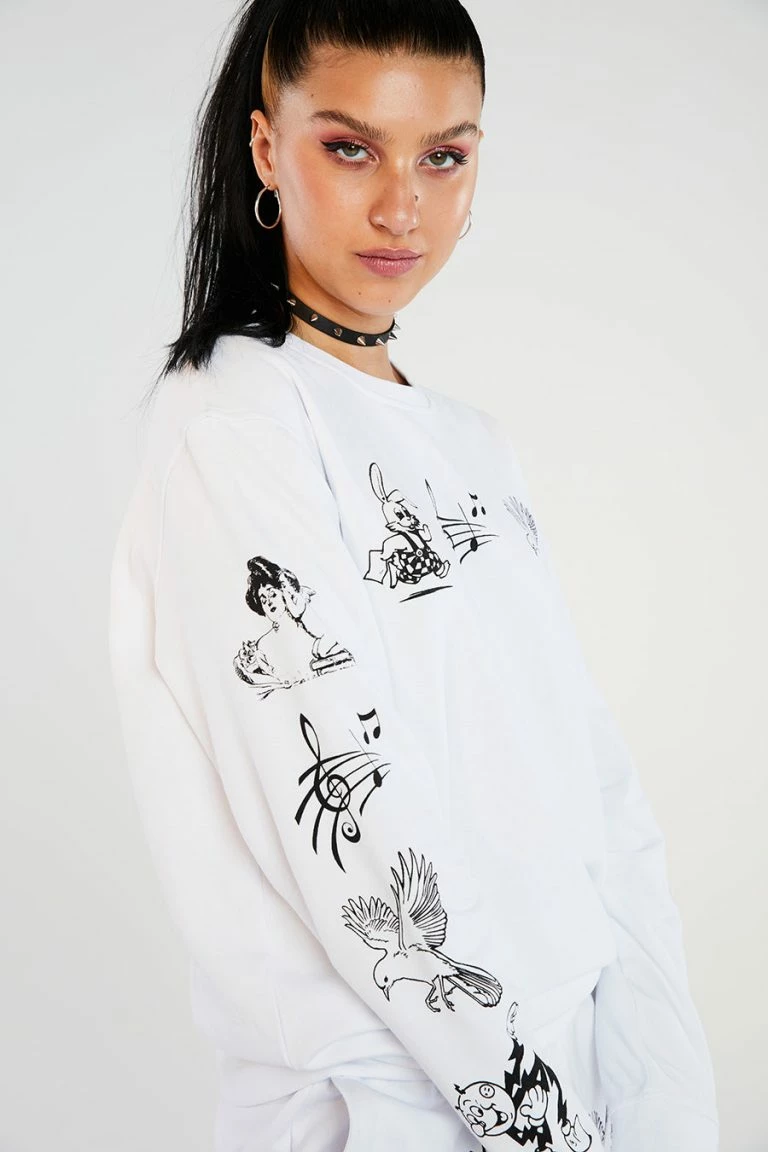 new girl order New Girl Order Classic Cartoon Sweat Tops