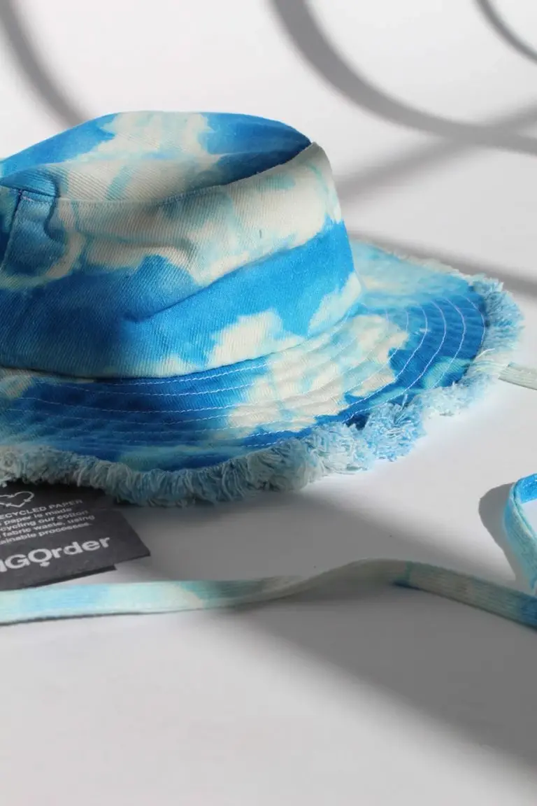 New Girl Order New Girl Order CLOUD PRINT DENIM FISHERMAN HAT WITH WIDE BRIM