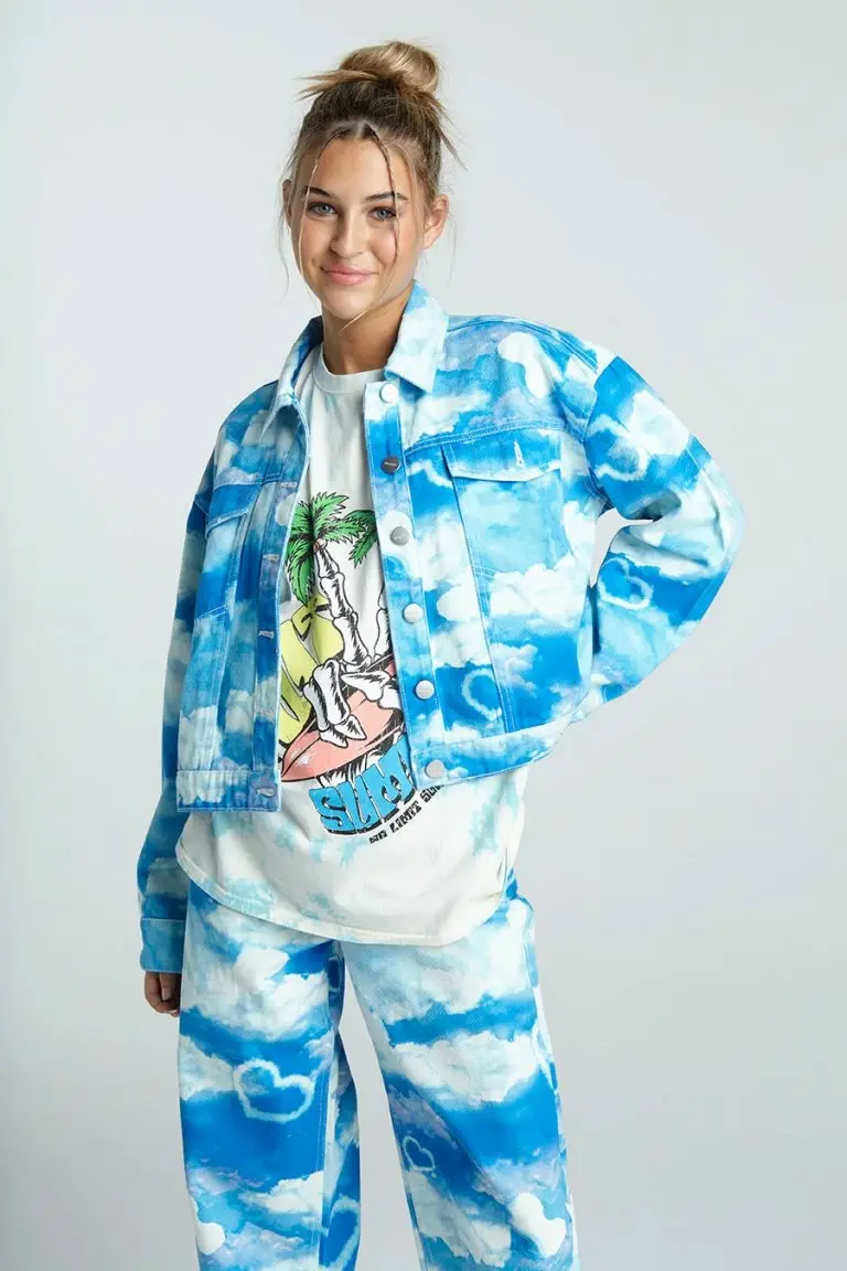 new girl order New Girl Order CLOUD PRINT DENIM JACKET