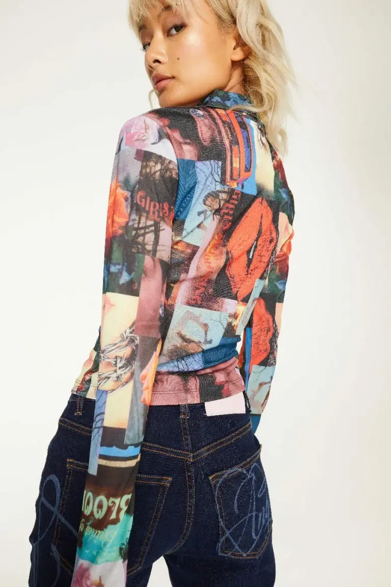 New Girl Order New Girl Order COLLAGE PRINT MESH PRINT SHIRT