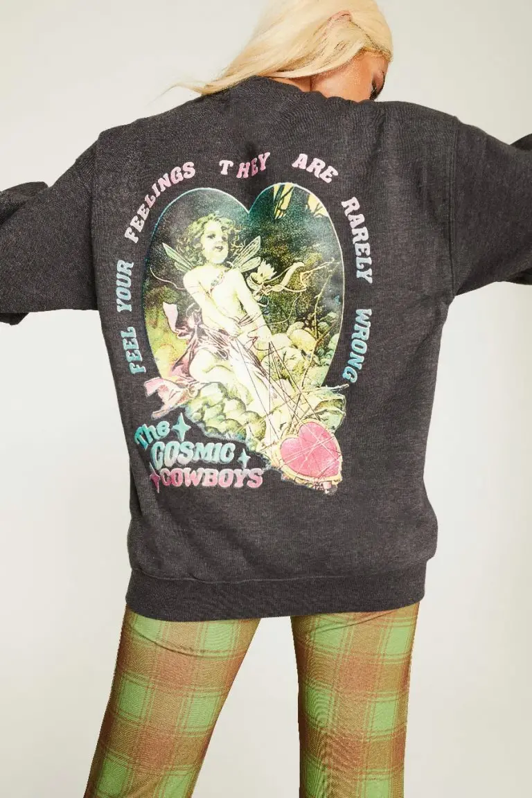 new girl order New Girl Order COSMIC COWBOYS FEELINGS CHERUB SWEAT BLACK Tops