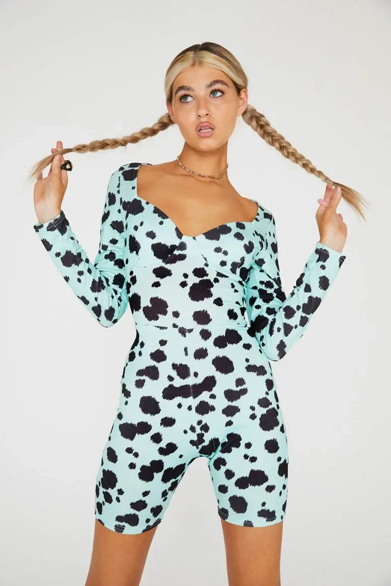new girl order New Girl Order Dalmation Long Sleeve Unitard