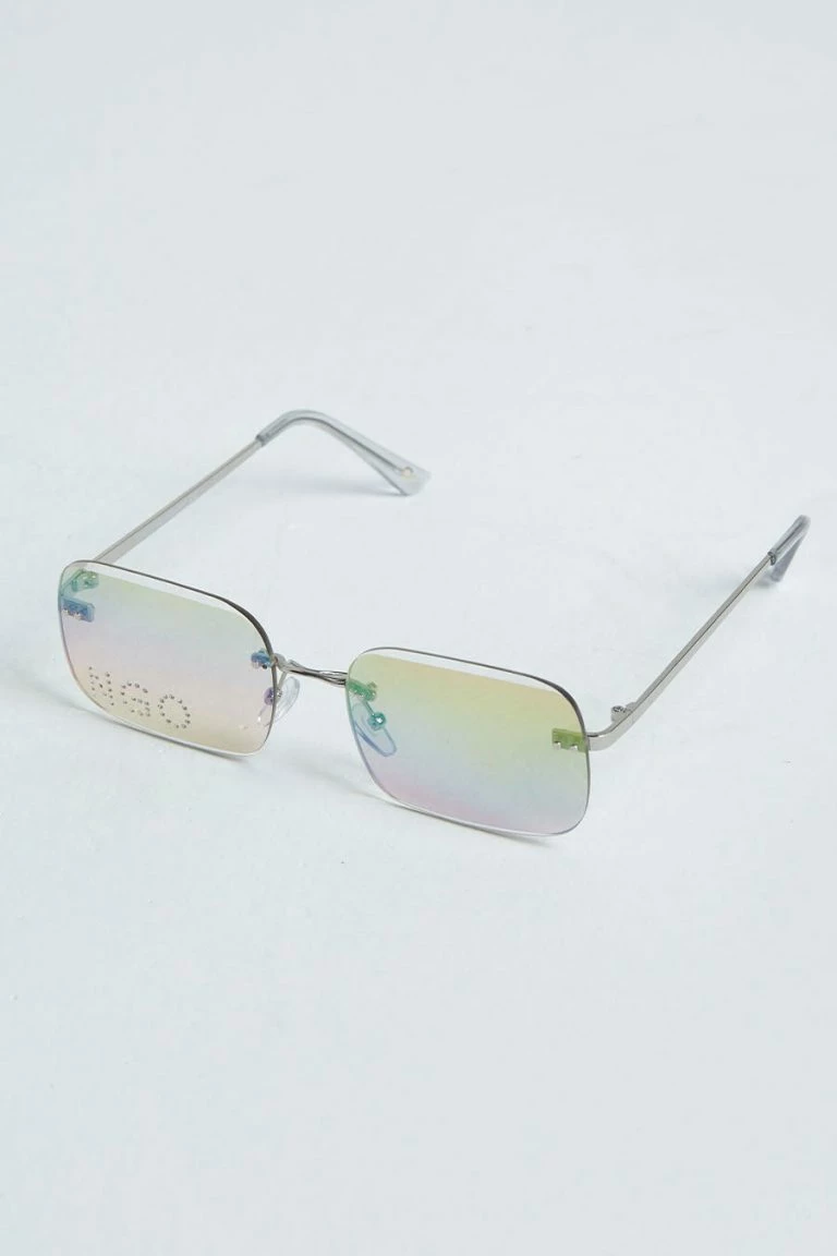 New Girl Order New Girl Order DIAMANTE SUNGLASSES WITH RAINBOW MIRROR LENS NEW IN
