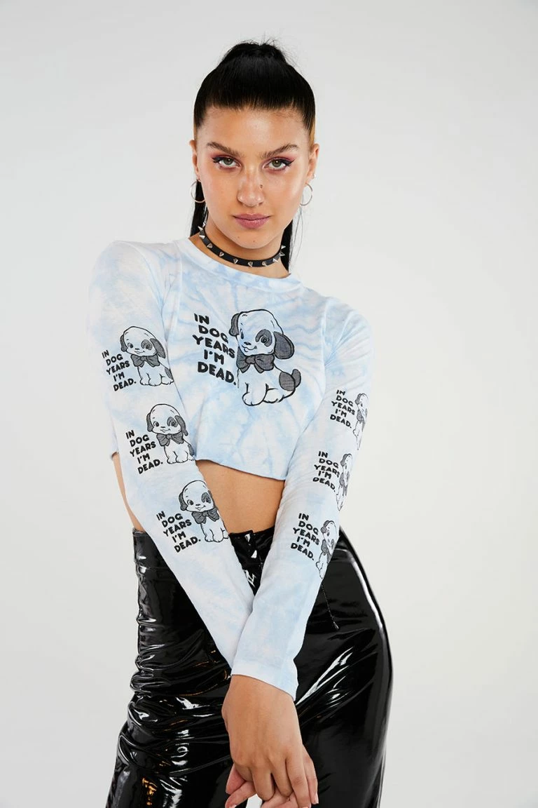 new girl order New Girl Order Dog Years Tie Dye Ls Top