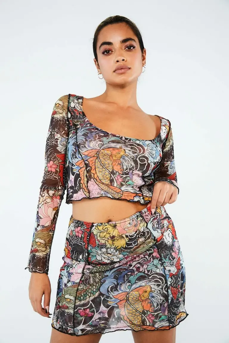 New Girl Order New Girl Order FLORAL FISH MINI SKIRT