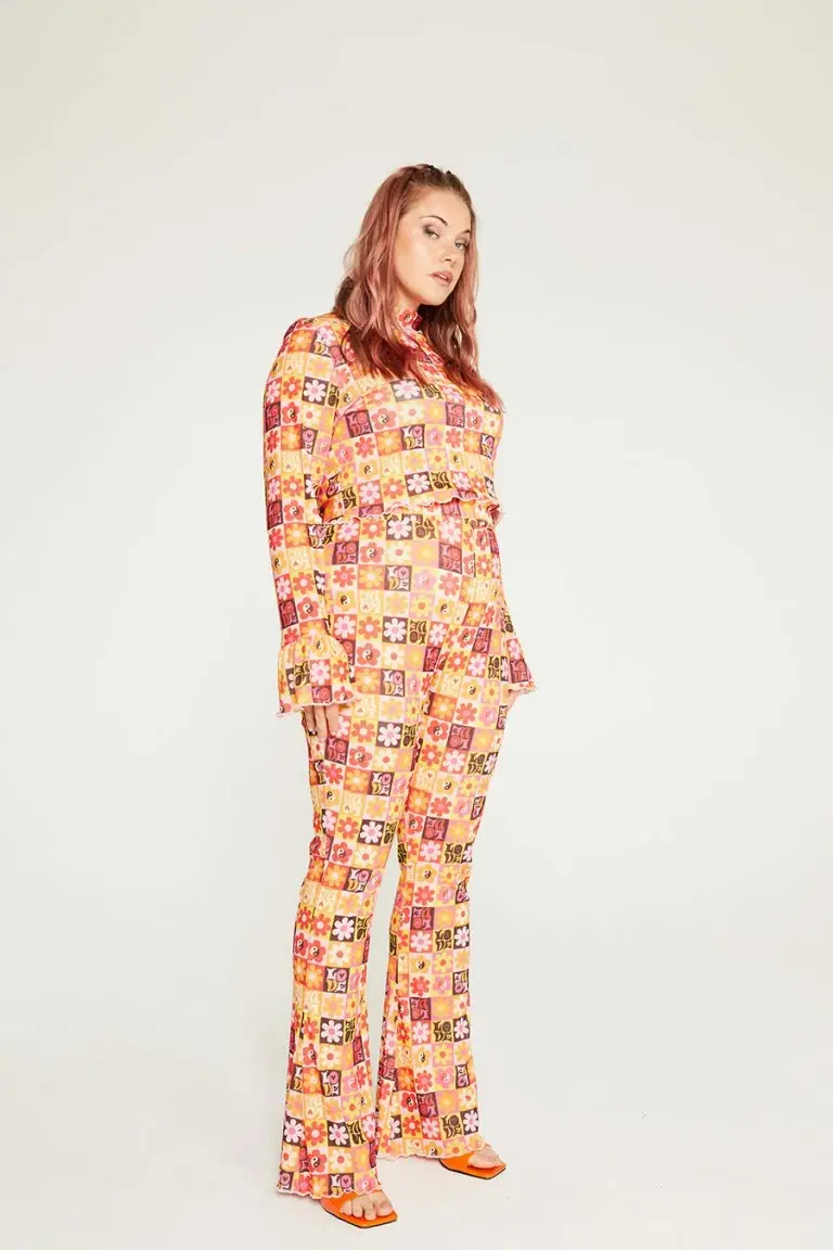 New Girl Order New Girl Order FLOWER PRINT TROUSER CURVE Tops