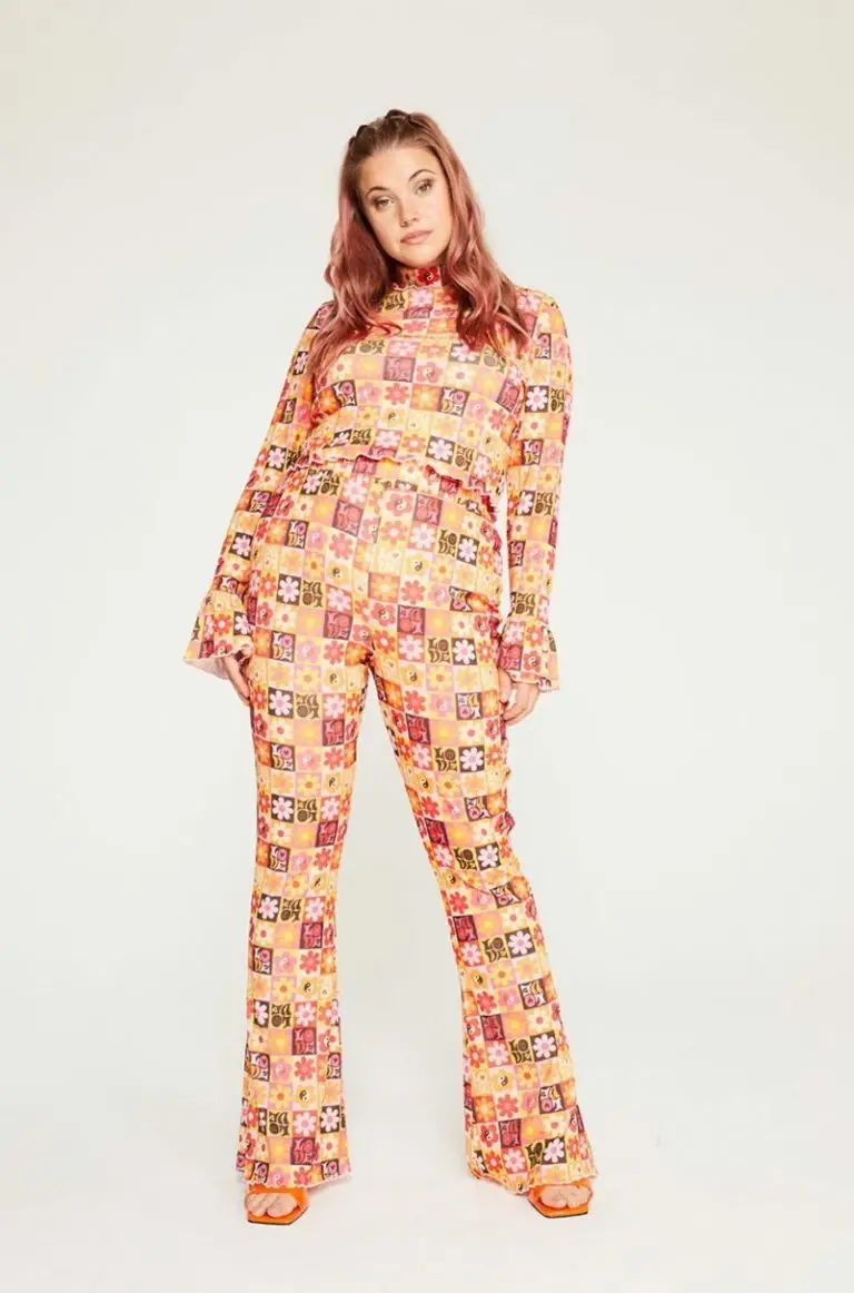 new girl order New Girl Order FLOWER PRINT TROUSER CURVE Tops