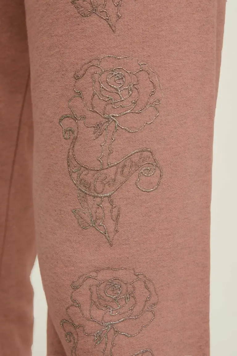 New Girl Order New Girl Order Glitter Rose Joggers Tops